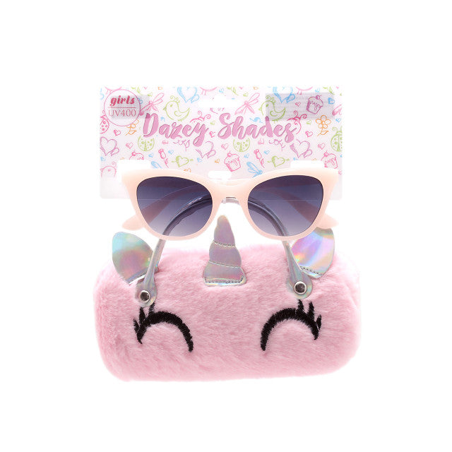 "PINK PERFECTION: NEW EDGE DST17C TWEEN SUNGLASSES WITH CAT CASE"