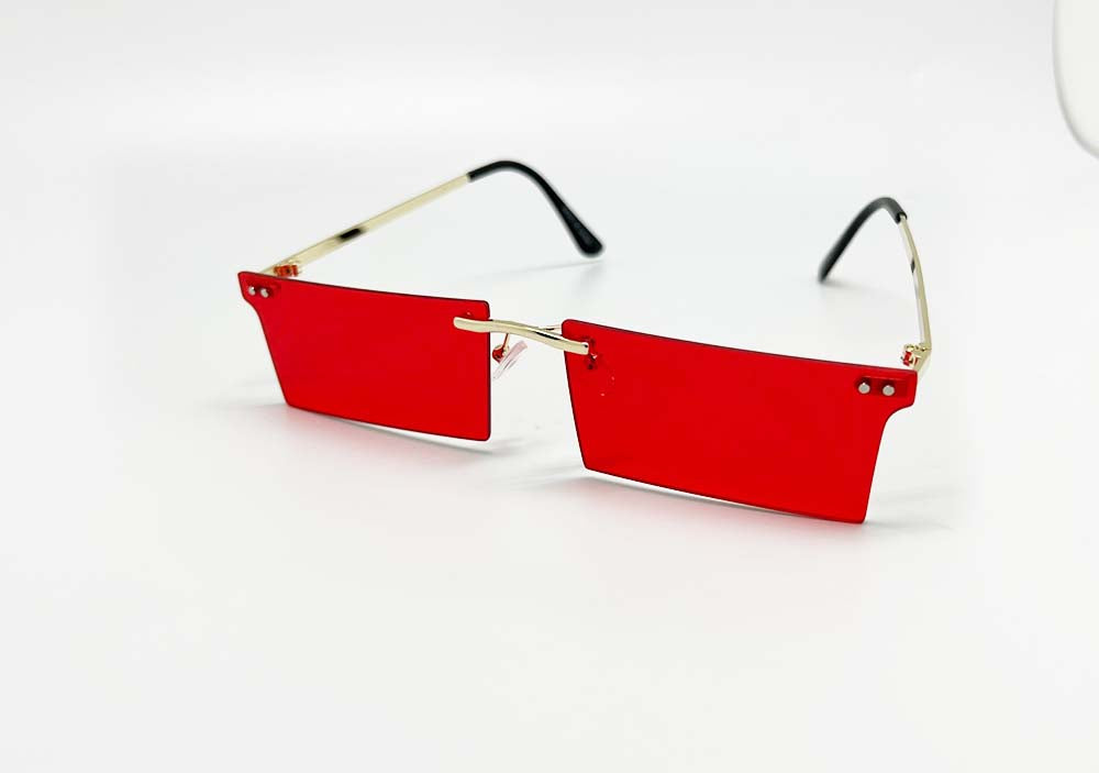 New Edge Eyewear Retro Rimless Rectangle Sunglasses