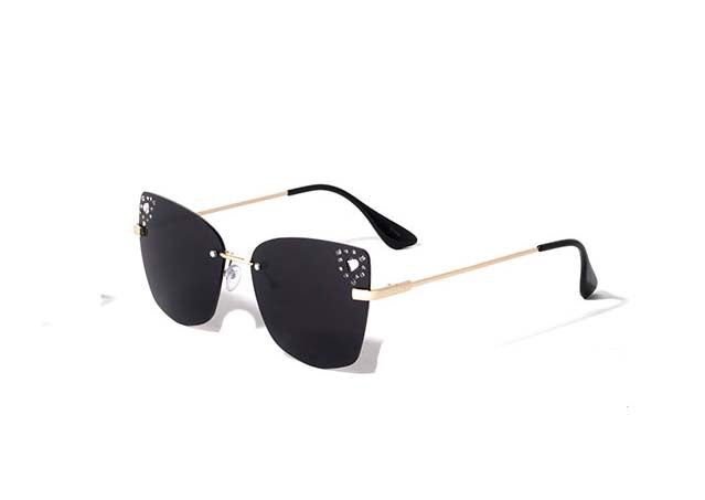 New Edge Eyewear Luxury Rimless Rhinestones Sunglasses