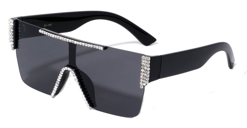 New Edge Eyewear One-piece Rhinestone Sunglasses