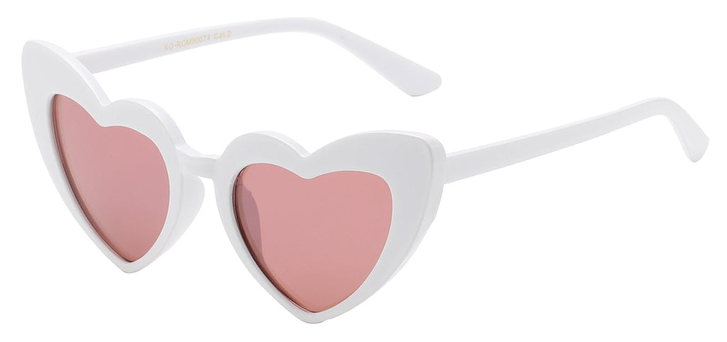Juniors Romance KG-ROM90074: Darling Heart Shape Polymer Frame Girls Sunglasses - Stylish and Sweet Summer Eyewear