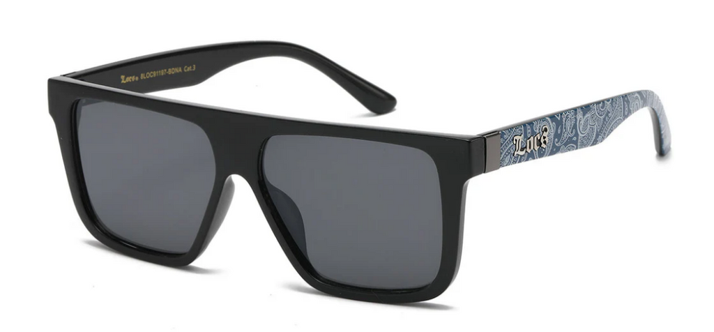 Locs 8LOC91197-BDNA Bandana Print Wrap Sunglasses – Bold Urban Edge with Smoke Lenses