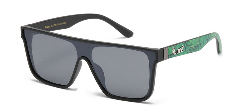 Locs 8LOC91198-MJ Graffiti-Print Sunglasses – Bold Urban Style with Smoke Lenses