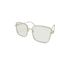 BIG SQUARE 59071BL METAL CLEAR GLASSES