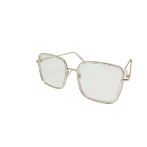 BIG SQUARE 59071BL METAL CLEAR GLASSES