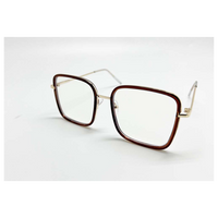 BIG SQUARE 59071BL METAL CLEAR GLASSES