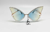 RHINESTONE RADIANCE: NEW EDGE SA757 WOMEN OVERSIZED CAT EYE SUNGLASSES