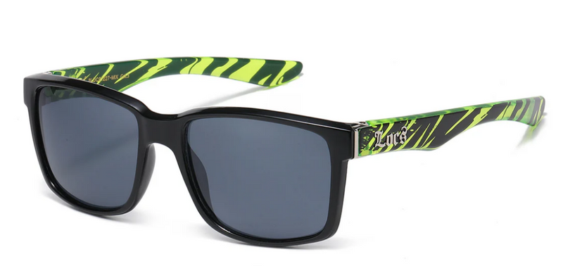 Locs 8LOC91227-MIX Square Wrap Sunglasses – Black Frame with Bold Color Accents