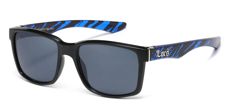 Locs 8LOC91227-MIX Square Wrap Sunglasses – Black Frame with Bold Color Accents
