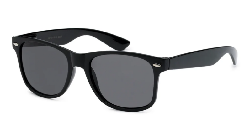 Polarized Retro Rewind PZ-WF01-MB Iconic Square Sunglasses – Matte Black Frame, Smoke Polarized Lenses, UV Protection