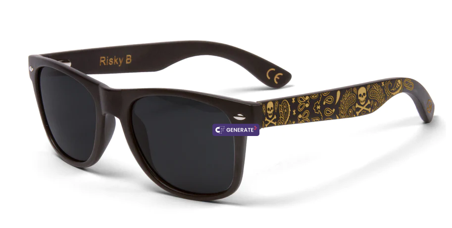 "PAISLEY SKULL BAMBOO POLARIZED SUNGLASSES"