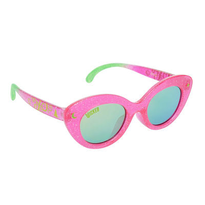 SG5162 Kids Arkaid Wicked Pink and Green Glitter Cateye Sunglasses – Fun Dress-Up Shades for Kids