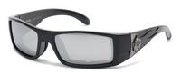 CHOPPERS 8CP941-FLAME: BOLD BLACK WRAP SQUARE POLYMER SUNGLASSES