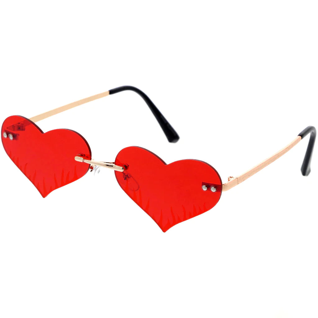 RIMLESS HEART SA796 METAL ASSORTS. COLORED SUNGLASSES