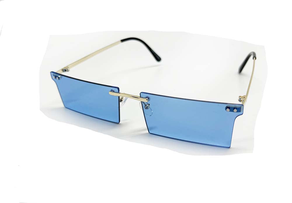 New Edge Eyewear Retro Rimless Rectangle Sunglasses