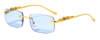 Rimless Rounded Rectangle Jaguar Fashion Sunglasses
