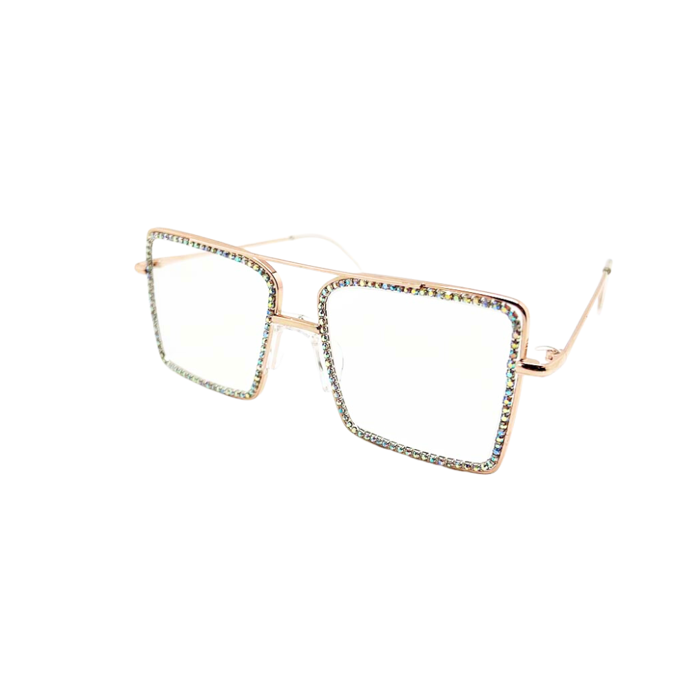 METAL 96311RS SQUARE  CLEAR GLASSES