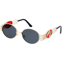 Dragon Crystal Retro Round Metal Sunglasses