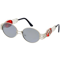 Dragon Crystal Retro Round Metal Sunglasses