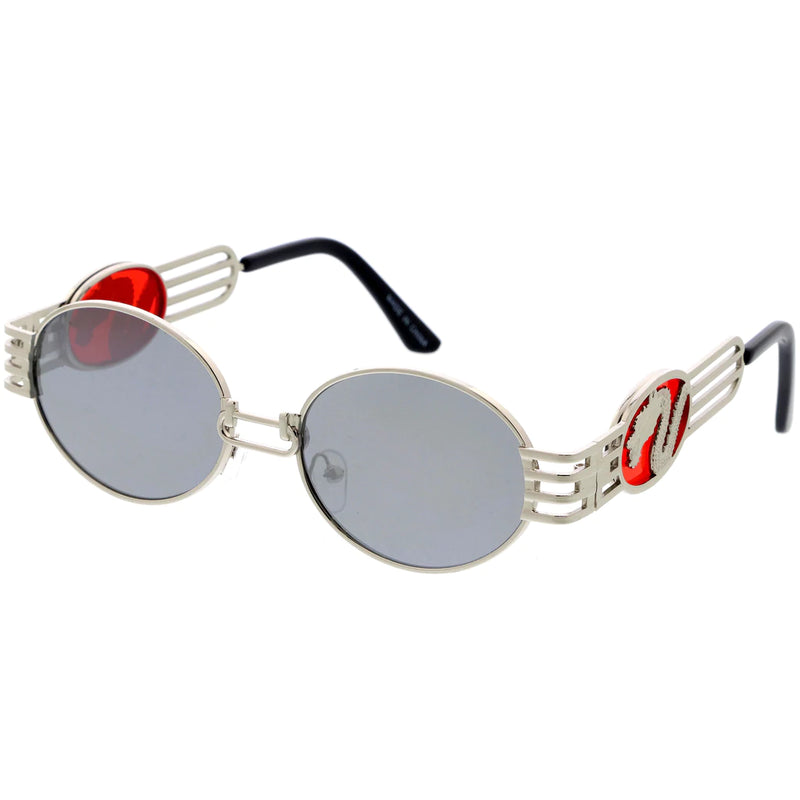 Dragon Crystal Retro Round Metal Sunglasses