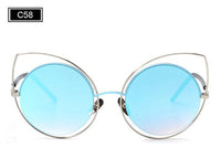 Cat Eye Sunglasses Women Vintage Fashion Mirrored Sun Glasses